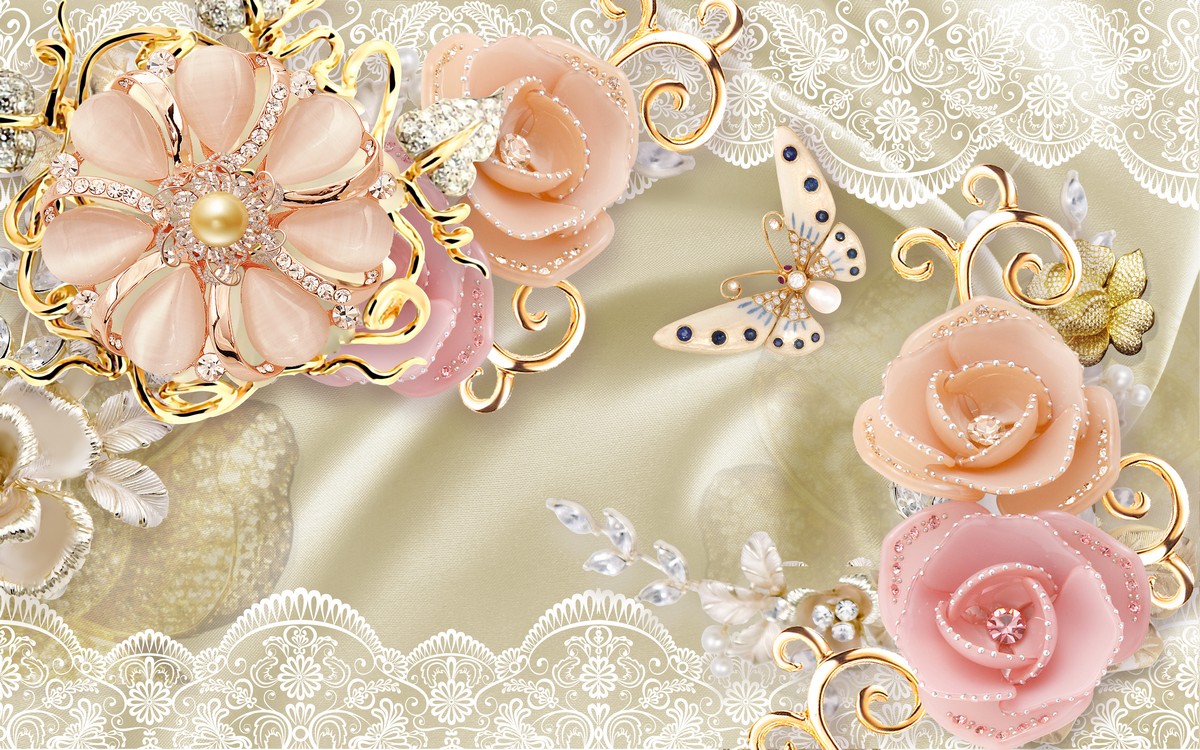 Фреска Цветы Агата в гипюре